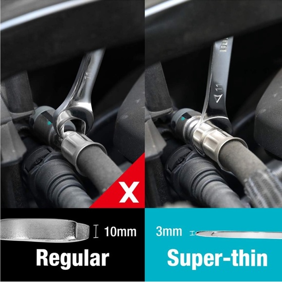 DURATECH Super-ThinOpen End WrenchSet Metric8-PieceSlimSpannerSet wRolling Pouch - Picture 5 of 8